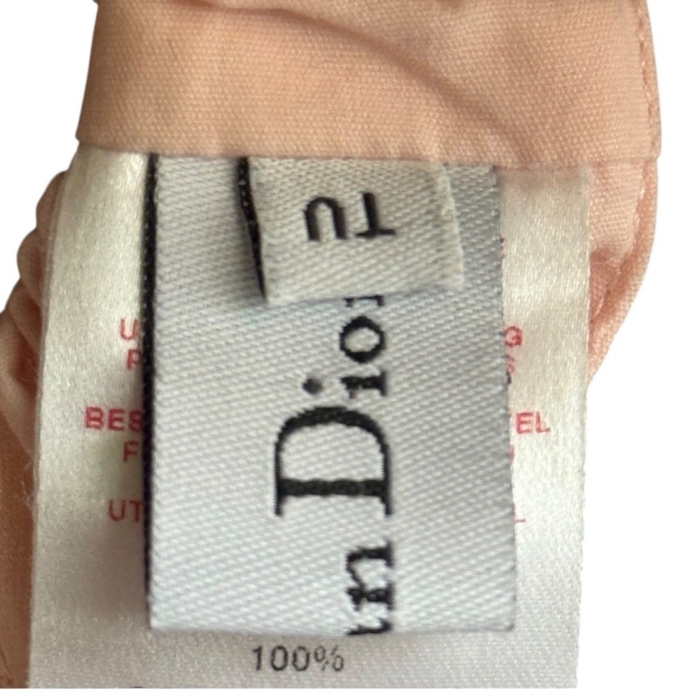 Auth Dior Pink Scrunchie hair tie with silver CD rivet accents vintage Rare - Picture 2 of 13